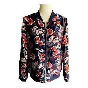 NWT-PAGE ONE-BLACK FLORAL JACKET-SIZE 34 MEDIUM
